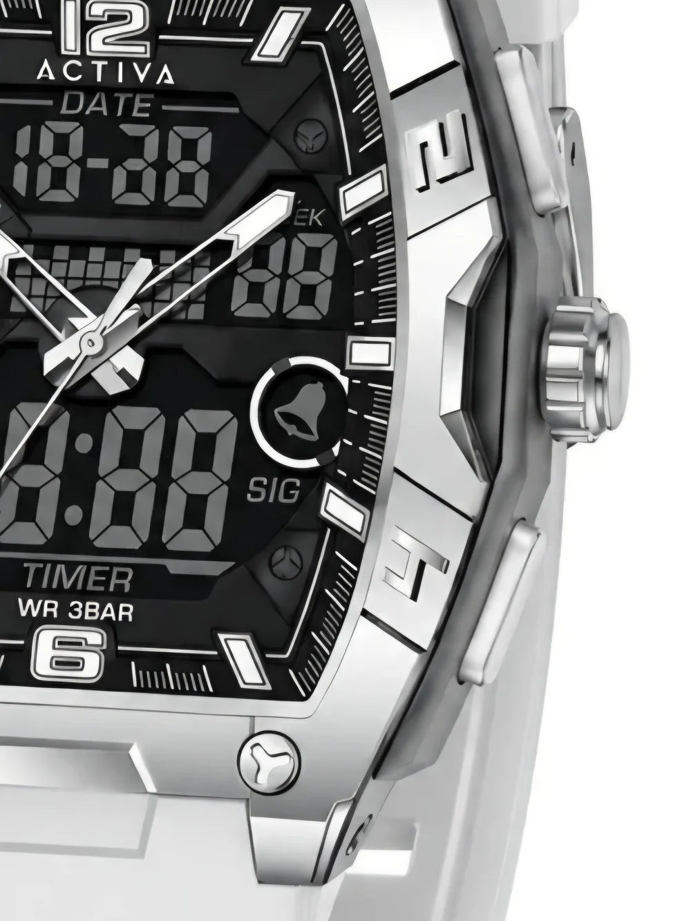 Actival Venzis X Invicta Digital Men's Watch - 50mm. White (ACW8131-001)
